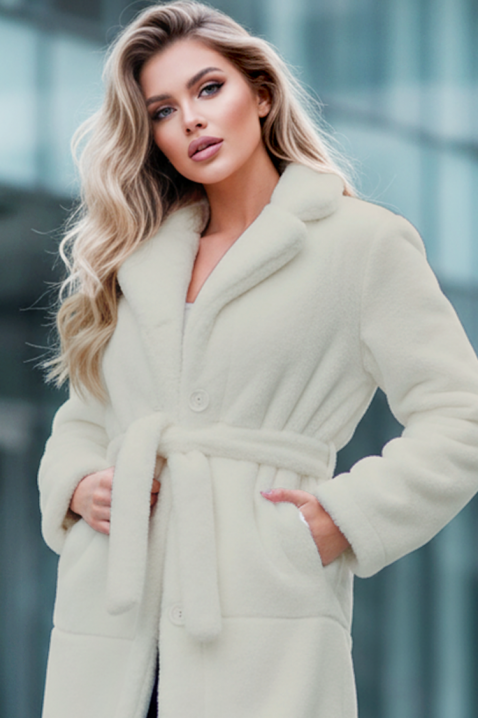 Παλτό DOLEZIMA WHITE, Χρώμα: άσπρο, IVET.EU - Εκπτώσεις έως -80%