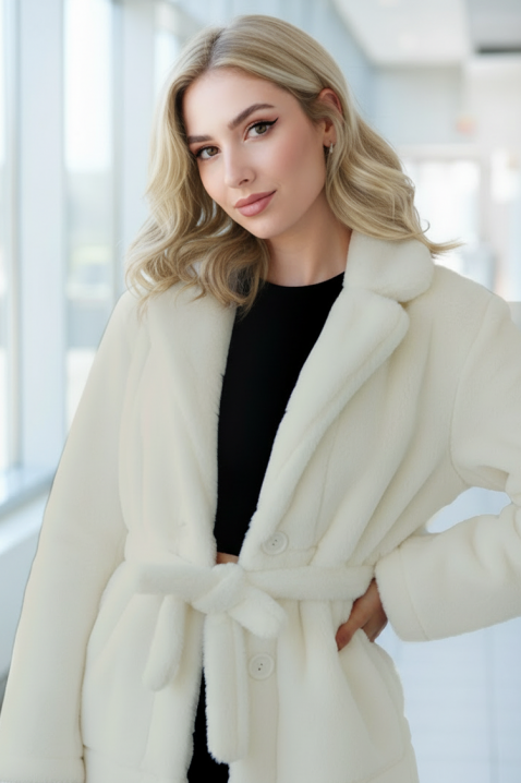 Παλτό DOLEZIMA WHITE, Χρώμα: άσπρο, IVET.EU - Εκπτώσεις έως -80%