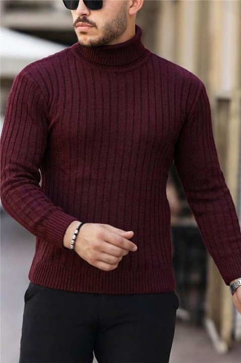 Ανδρικό πουλόβερ RACHERO BORDO, Χρώμα: μπορντό, IVET.EU - Εκπτώσεις έως -80%