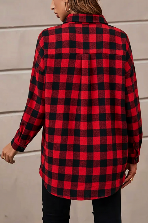 Γυναικείο πουκάμισο ABRONDA RED, Χρώμα: κόκκινο, IVET.EU - Εκπτώσεις έως -80%