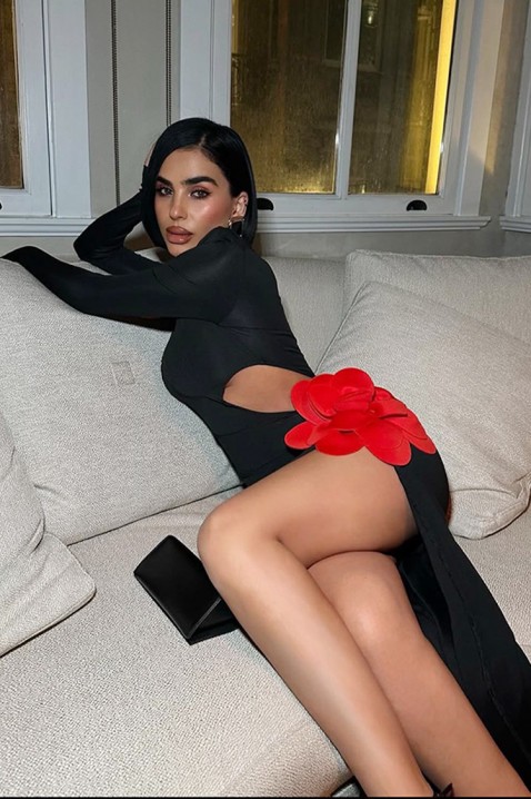 Φόρεμα AMVELINA BLACK, Χρώμα: μαύρο, IVET.EU - Εκπτώσεις έως -80%