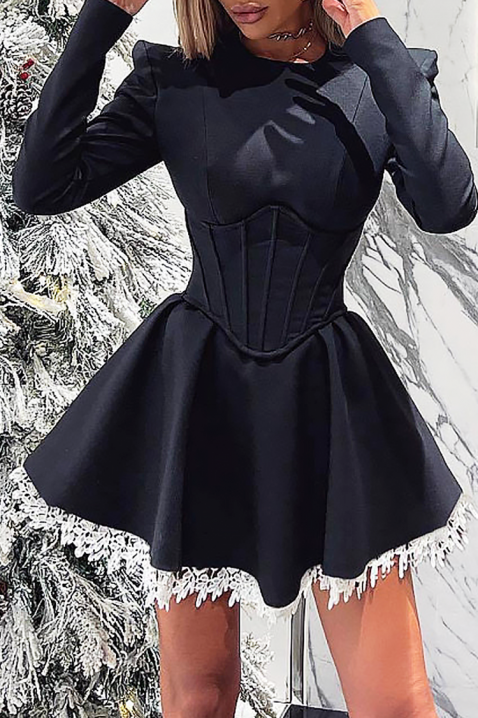 Φόρεμα DELKORZA, Χρώμα: μαύρο, IVET.EU - Εκπτώσεις έως -80%