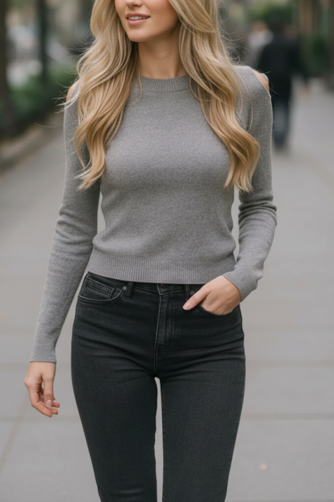 Πουλόβερ ABELMODA GREY, Χρώμα: γκρι, IVET.EU - Εκπτώσεις έως -80%