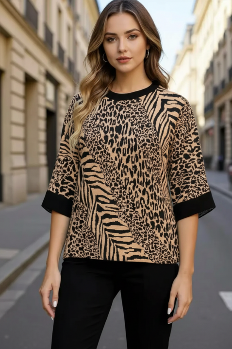 Πουλόβερ SIOLEFA BROWN, Χρώμα: ανοιχτό καφέ, IVET.EU - Εκπτώσεις έως -80%