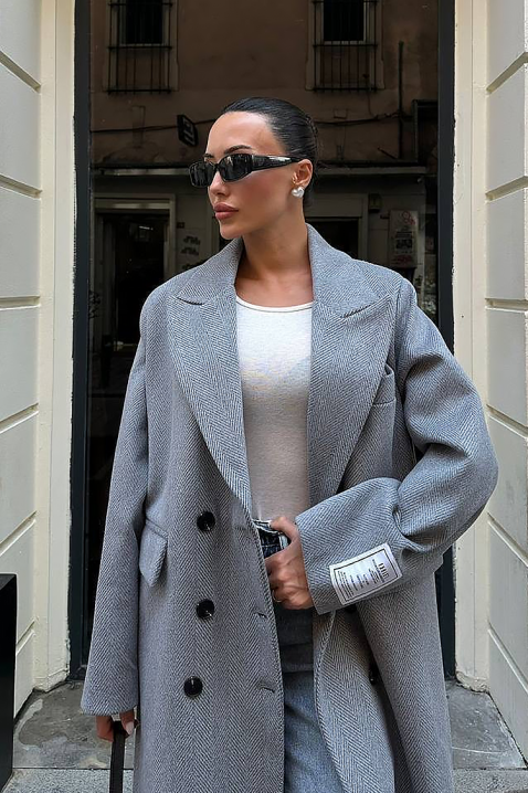 Παλτό VURDELZA GREY, Χρώμα: γκρι, IVET.EU - Εκπτώσεις έως -80%