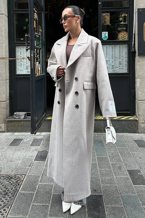 Παλτό VURDELZA BEIGE, Χρώμα: μπεζ, IVET.EU - Εκπτώσεις έως -80%