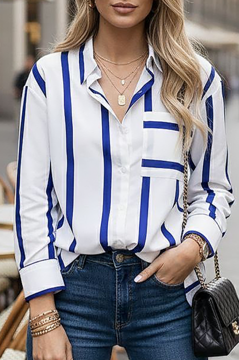 Γυναικείο πουκάμισο BARIOLA BLUE, Χρώμα: μπλε, IVET.EU - Εκπτώσεις έως -80%