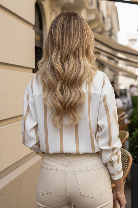 Γυναικείο πουκάμισο BARIOLA BEIGE, Χρώμα: μπεζ, IVET.EU - Εκπτώσεις έως -80%