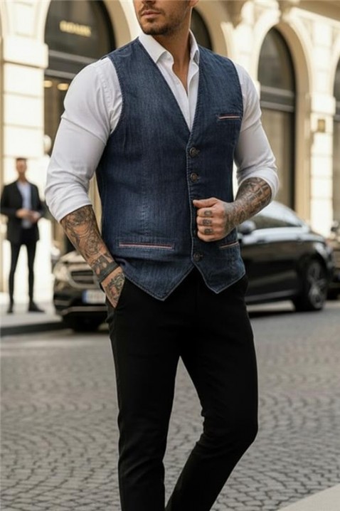 Ανδρικό γιλέκο RALZONO, Χρώμα: σκούρο μπλε, IVET.EU - Εκπτώσεις έως -80%