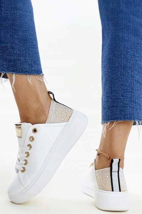 Γυναικεία παπούτσια KLAMELDA WHITE, Χρώμα: άσπρο, IVET.EU - Εκπτώσεις έως -80%