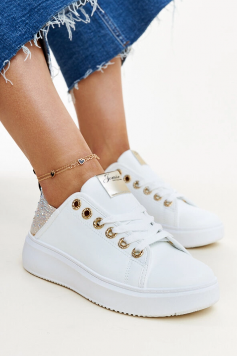 Γυναικεία παπούτσια KLAMELDA WHITE, Χρώμα: άσπρο, IVET.EU - Εκπτώσεις έως -80%