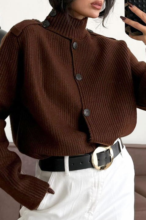 Πουλόβερ REBLONZA BROWN, Χρώμα: καφέ, IVET.EU - Εκπτώσεις έως -80%