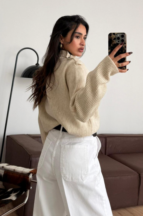 Πουλόβερ REBLONZA BEIGE, Χρώμα: μπεζ, IVET.EU - Εκπτώσεις έως -80%