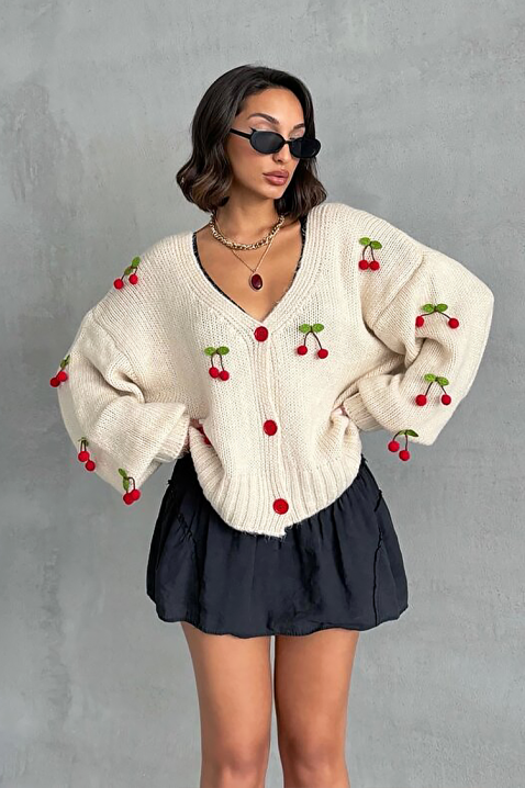 Ζακέτα CHERINZA, Χρώμα: άσπρο, IVET.EU - Εκπτώσεις έως -80%