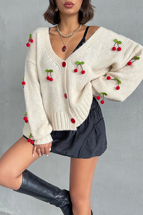 Ζακέτα CHERINZA, Χρώμα: άσπρο, IVET.EU - Εκπτώσεις έως -80%