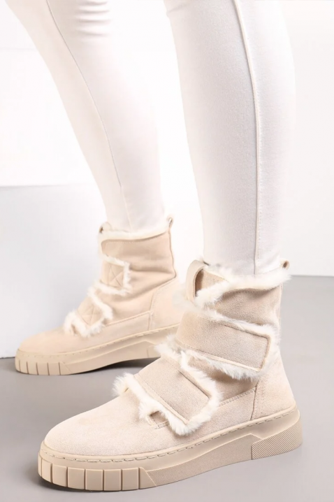 Γυναικεία μποτάκια ZALVRINDA ECRU, Χρώμα: εκρού, IVET.EU - Εκπτώσεις έως -80%