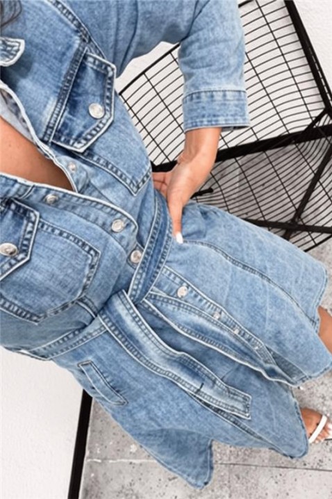 Φόρεμα DENMILZA, Χρώμα: Γαλάζιο, IVET.EU - Εκπτώσεις έως -80%