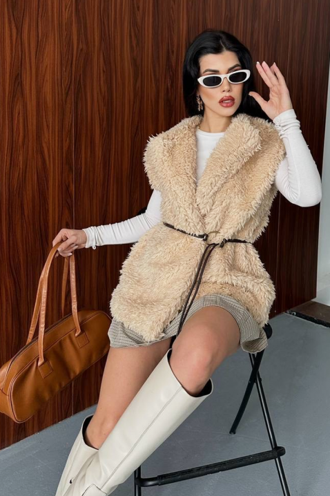 Γιλέκο TRENDYNA BEIGE, Χρώμα: μπεζ, IVET.EU - Εκπτώσεις έως -80%