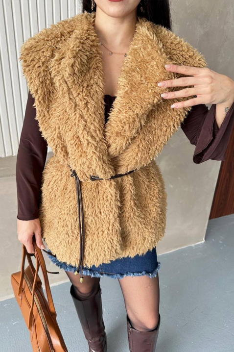 Γιλέκο TRENDYNA CAMEL, Χρώμα: ανοιχτό καφέ, IVET.EU - Εκπτώσεις έως -80%