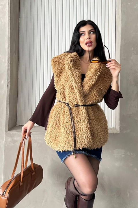 Γιλέκο TRENDYNA CAMEL, Χρώμα: ανοιχτό καφέ, IVET.EU - Εκπτώσεις έως -80%