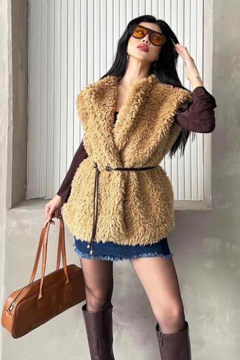 Γιλέκο TRENDYNA CAMEL, Χρώμα: ανοιχτό καφέ, IVET.EU - Εκπτώσεις έως -80%