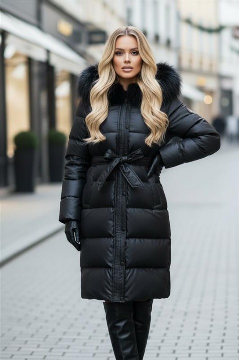 Μπουφάν DENVILDA BLACK, Χρώμα: μαύρο, IVET.EU - Εκπτώσεις έως -80%