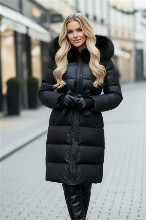 Μπουφάν DENVILDA BLACK, Χρώμα: μαύρο, IVET.EU - Εκπτώσεις έως -80%