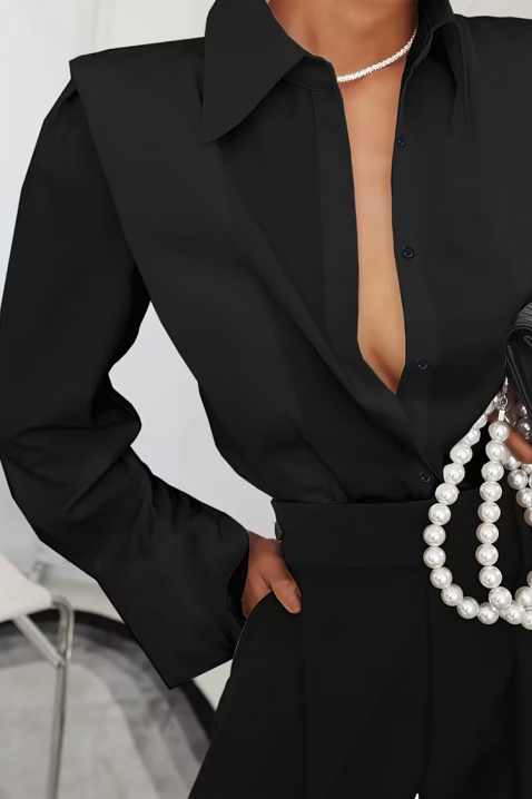 Γυναικείο πουκάμισο PLEVOLZA BLACK, Χρώμα: μαύρο, IVET.EU - Εκπτώσεις έως -80%