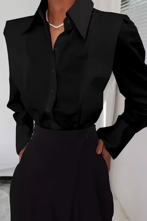 Γυναικείο πουκάμισο PLEVOLZA BLACK, Χρώμα: μαύρο, IVET.EU - Εκπτώσεις έως -80%