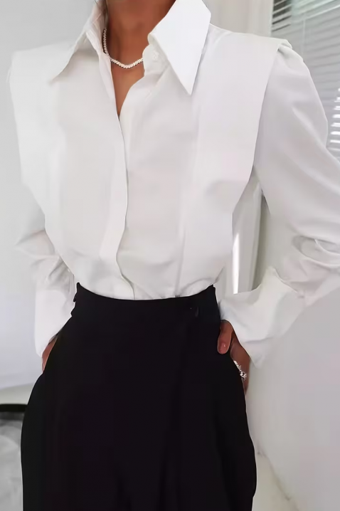 Γυναικείο πουκάμισο PLEVOLZA WHITE, Χρώμα: άσπρο, IVET.EU - Εκπτώσεις έως -80%