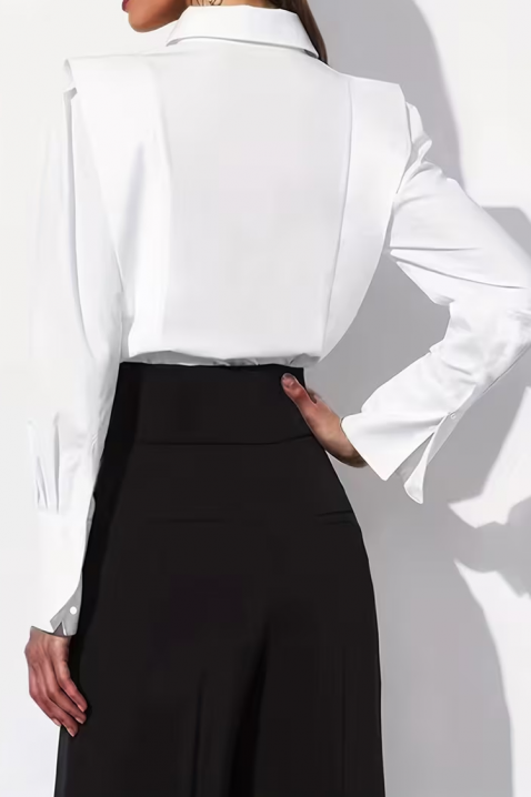 Γυναικείο πουκάμισο PLEVOLZA WHITE, Χρώμα: άσπρο, IVET.EU - Εκπτώσεις έως -80%