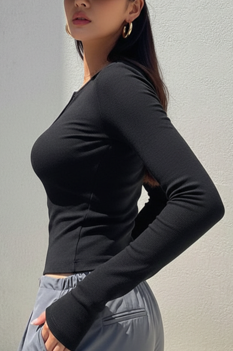 Γυναικεία μπλούζα ZAFROLDA BLACK, Χρώμα: μαύρο, IVET.EU - Εκπτώσεις έως -80%