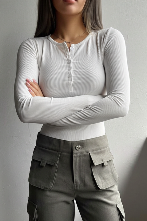 Γυναικεία μπλούζα ZAFROLDA WHITE, Χρώμα: άσπρο, IVET.EU - Εκπτώσεις έως -80%