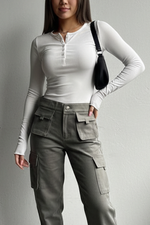 Γυναικεία μπλούζα ZAFROLDA WHITE, Χρώμα: άσπρο, IVET.EU - Εκπτώσεις έως -80%