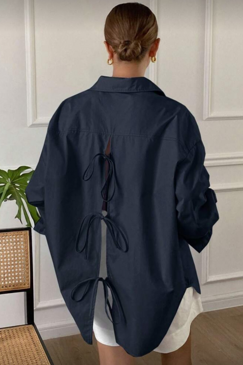 Γυναικείο πουκάμισο PREVOLZA NAVY, Χρώμα: σκούρο μπλε, IVET.EU - Εκπτώσεις έως -80%