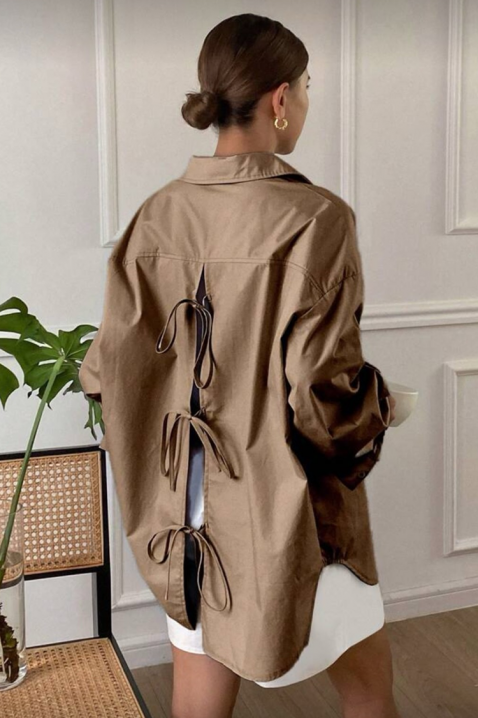 Γυναικείο πουκάμισο PREVOLZA BROWN, Χρώμα: καφέ, IVET.EU - Εκπτώσεις έως -80%