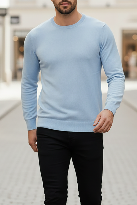 Ανδρικό πουλόβερ BORJO SKY, Χρώμα: Γαλάζιο, IVET.EU - Εκπτώσεις έως -80%