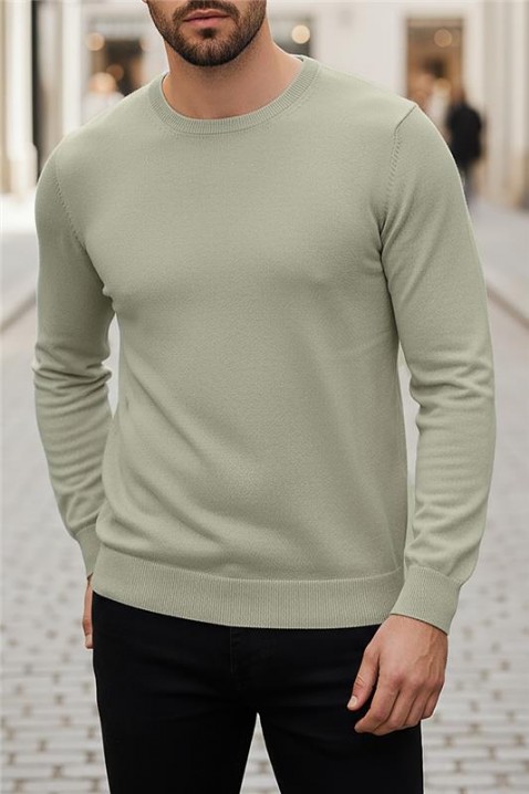 Ανδρικό πουλόβερ BORJO OLIVE, Χρώμα: πράσινο της ελιάς, IVET.EU - Εκπτώσεις έως -80%