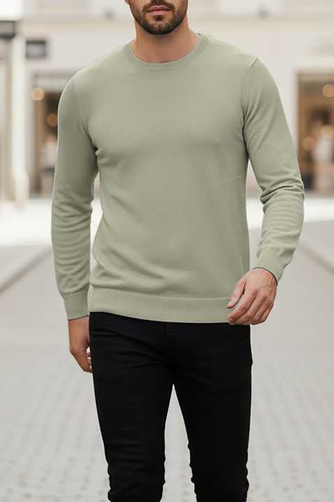 Ανδρικό πουλόβερ BORJO OLIVE, Χρώμα: πράσινο της ελιάς, IVET.EU - Εκπτώσεις έως -80%