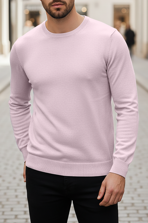 Ανδρικό πουλόβερ BORJO PINK, Χρώμα: ροζ, IVET.EU - Εκπτώσεις έως -80%