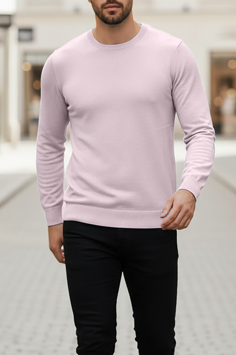 Ανδρικό πουλόβερ BORJO PINK, Χρώμα: ροζ, IVET.EU - Εκπτώσεις έως -80%