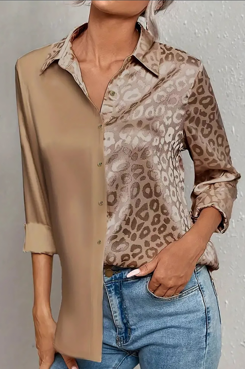 Γυναικείο πουκάμισο VEYANZA BEIGE, Χρώμα: μπεζ, IVET.EU - Εκπτώσεις έως -80%