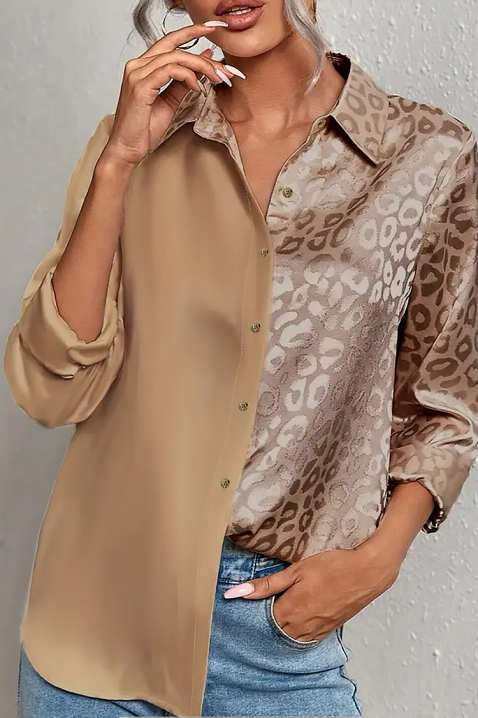 Γυναικείο πουκάμισο VEYANZA BEIGE, Χρώμα: μπεζ, IVET.EU - Εκπτώσεις έως -80%