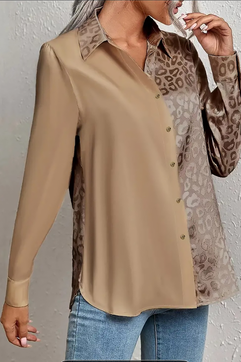 Γυναικείο πουκάμισο VEYANZA BEIGE, Χρώμα: μπεζ, IVET.EU - Εκπτώσεις έως -80%