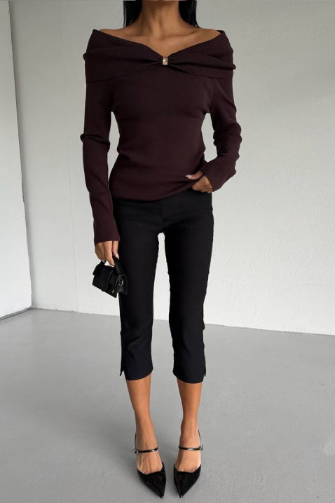 Γυναικεία μπλούζα GLABILDA BROWN, Χρώμα: καφέ, IVET.EU - Εκπτώσεις έως -80%