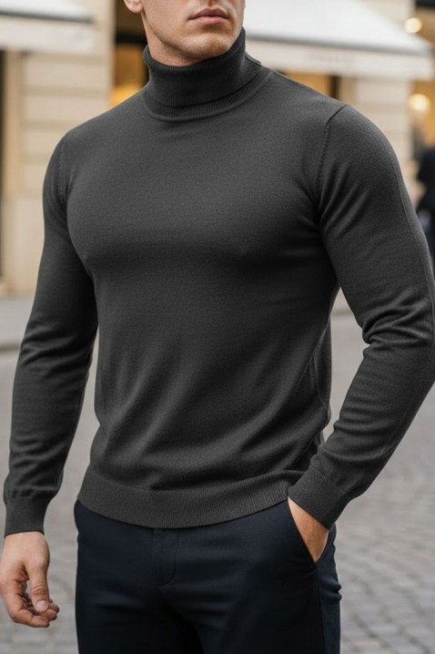 Ανδρικό πουλόβερ DORODO GRAFIT, Χρώμα: γραφίτης, IVET.EU - Εκπτώσεις έως -80%