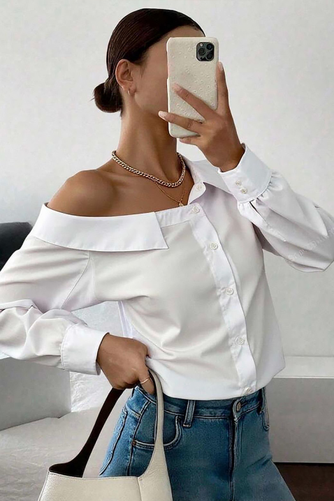 Γυναικείο πουκάμισο AMALZIRA, Χρώμα: άσπρο, IVET.EU - Εκπτώσεις έως -80%