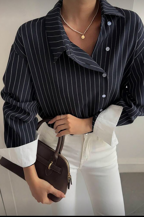 Γυναικείο πουκάμισο KLASONA, Χρώμα: μαύρο, IVET.EU - Εκπτώσεις έως -80%