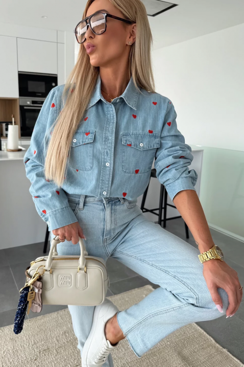 Γυναικείο πουκάμισο DRAVELZA SKY, Χρώμα: Γαλάζιο, IVET.EU - Εκπτώσεις έως -80%