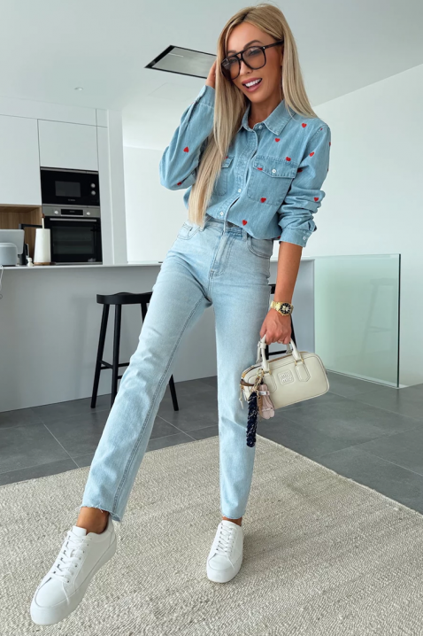 Γυναικείο πουκάμισο DRAVELZA SKY, Χρώμα: Γαλάζιο, IVET.EU - Εκπτώσεις έως -80%